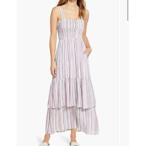 Gibson  x The Motherchic Laguna Smocked Maxi Sundress Size Small